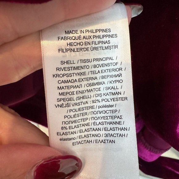 Lauren Ralph Lauren Black Label Belted Velvet Peplum Surplice Top Plus Size 1X - Picture 11 of 12